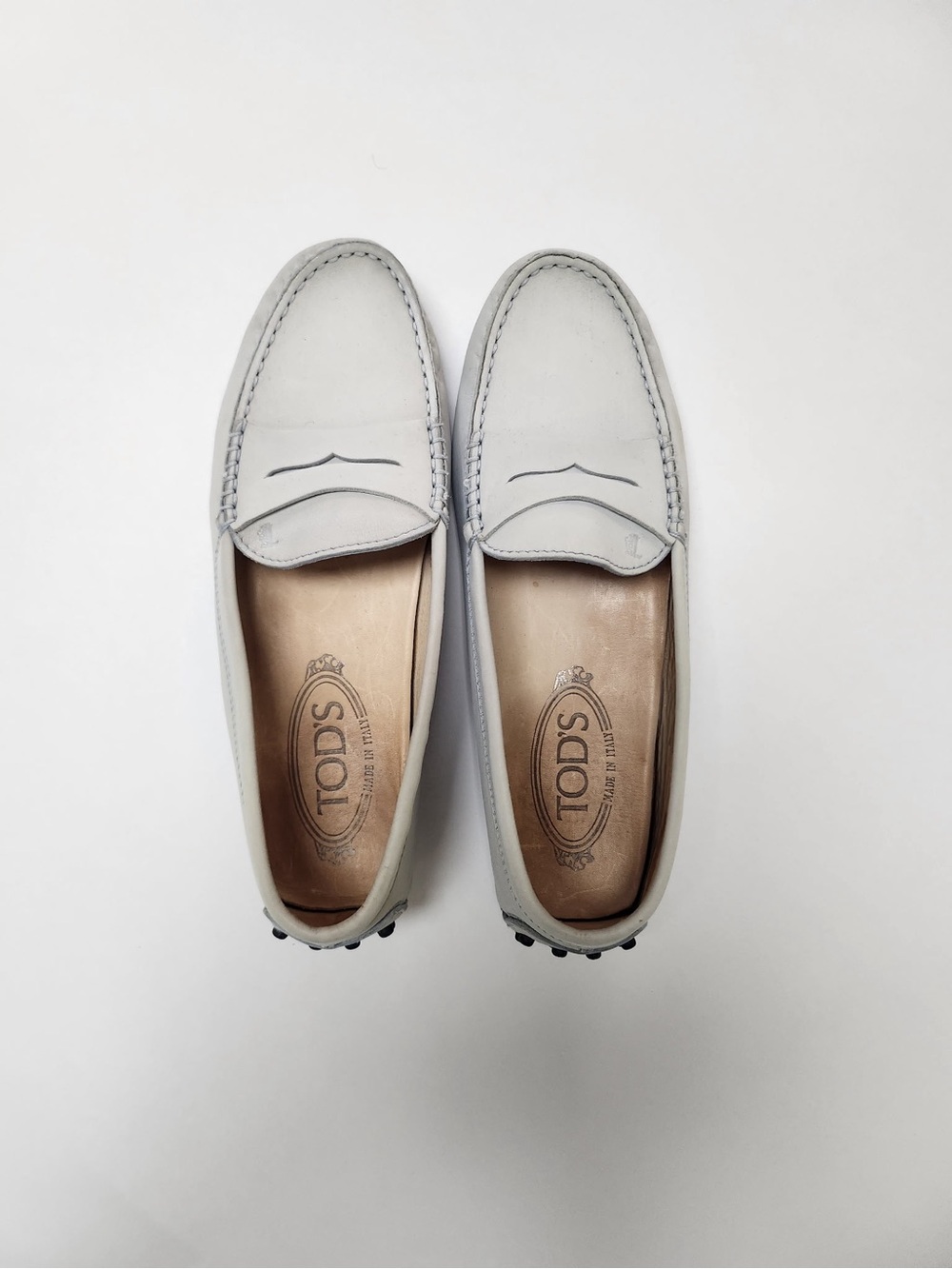Tod's White Leather Penny Loafers for Men